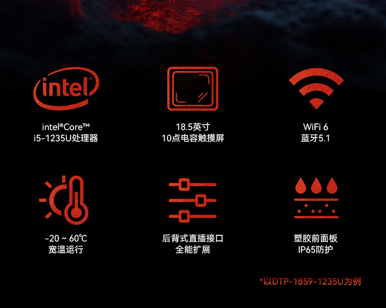 18.5寸工控一體機,IP65防護工業(yè)平板電腦廠家,DTP-1859-1235U.jpg